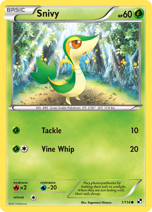 Snivy 1/114 Common | Black & White | Pokemon Card
