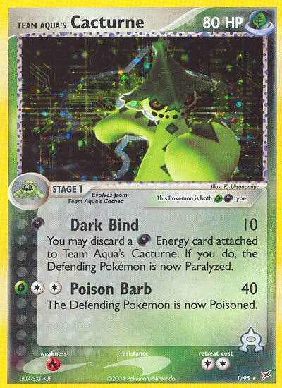 Team Aqua's Cacturne 1/95 Rare Holo | Team Magma vs Team Aqua | Pokemon Card
