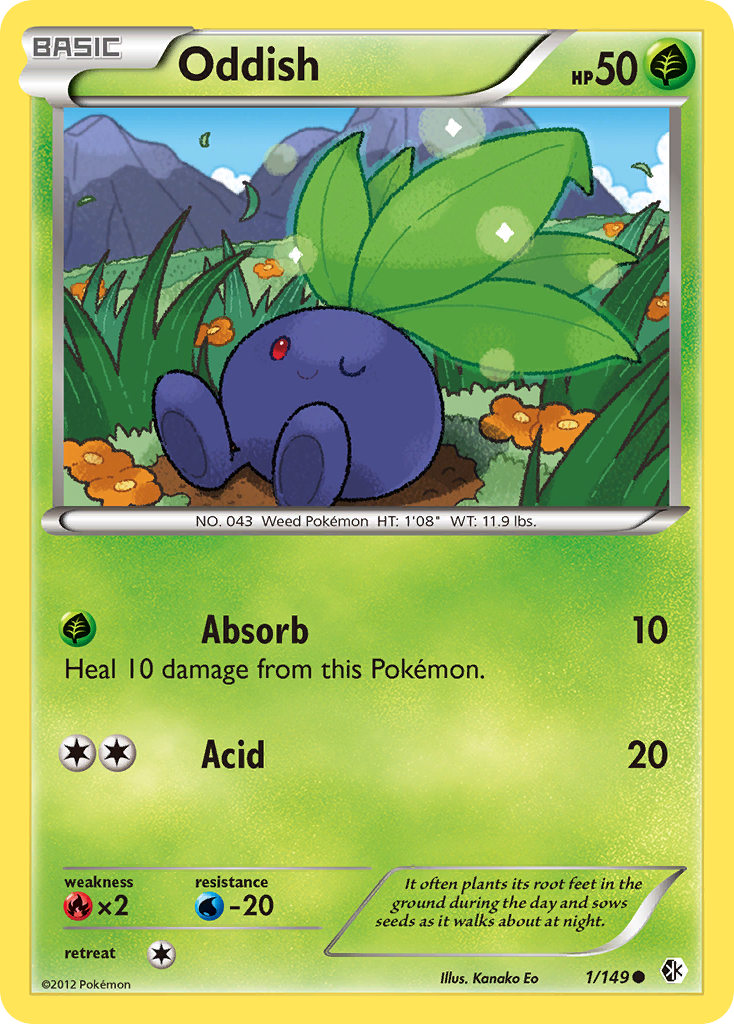 Oddish 1/149 Common | Boundaries Crossed | Pokemon Card