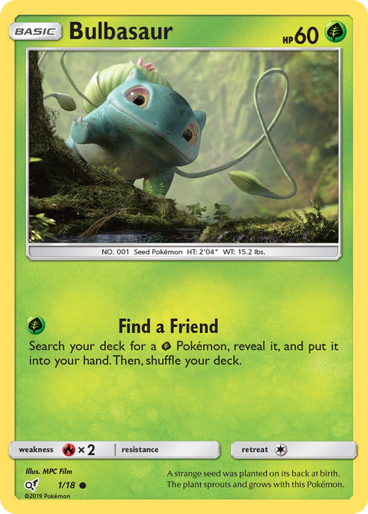 Bulbasaur 1/18 Common | Detective Pikachu | Pokemon Card