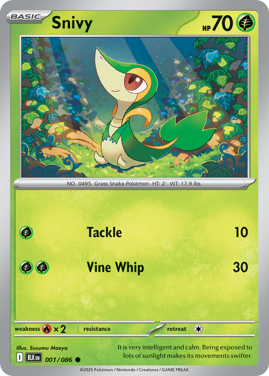Snivy 1/86 Common | Black Bolt | Pokemon Card