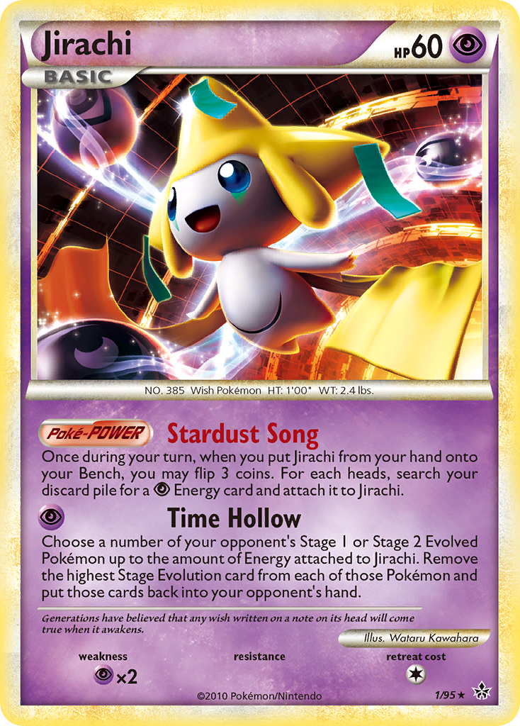 Jirachi 1/95 Rare Holo | HS—Unleashed | Pokemon Card