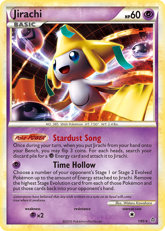 Jirachi 1/95 Rare Holo | HS—Unleashed | Pokemon Card