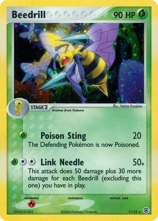 Beedrill 1/112 Rare Holo | FireRed & LeafGreen | Pokemon Card