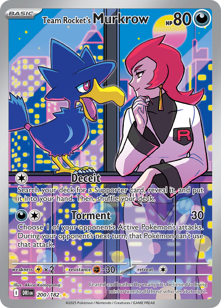 Team Rocket's Murkrow 200/182 Illustration Rare | Destined Rivals | Pokemon Card