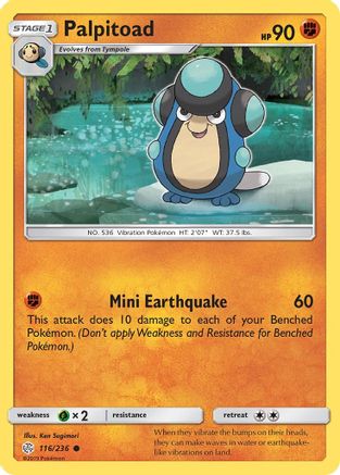 Palpitoad 116/236 Reverse Holo | Cosmic Eclipse | Pokemon Card