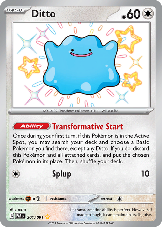 Ditto 201/91 Shiny Rare | Paldean Fates | Pokemon Card