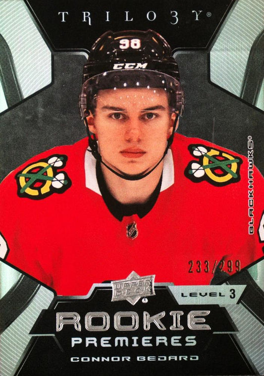 Connor Bedard #202 Chicago Blackhawks | 2023-24 Upper Deck Trilogy | NHL Trading Card