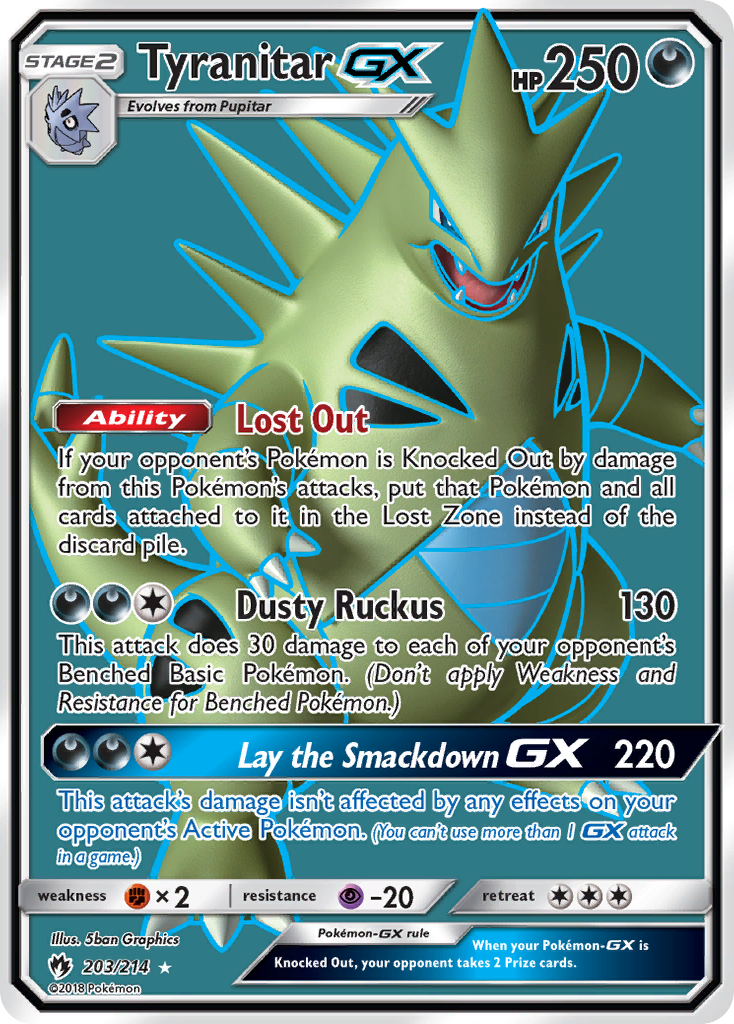 Tyranitar-GX 203/214 Rare Ultra | Lost Thunder | Pokemon Card