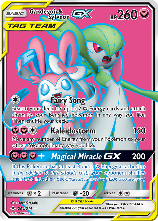 Gardevoir & Sylveon-GX 204/214 Rare Ultra | Unbroken Bonds | Pokemon Card