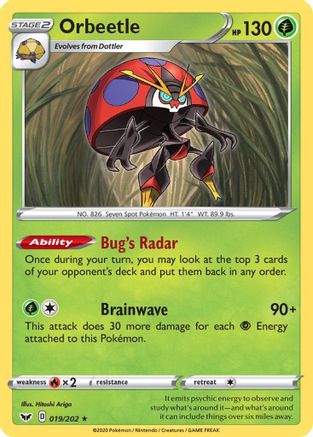 Orbeetle 19/202 Reverse Holo | Sword & Shield | Pokemon Card