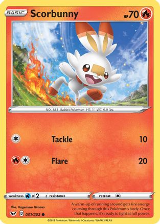 Scorbunny 31/202 Reverse Holo | Sword & Shield | Pokemon Card