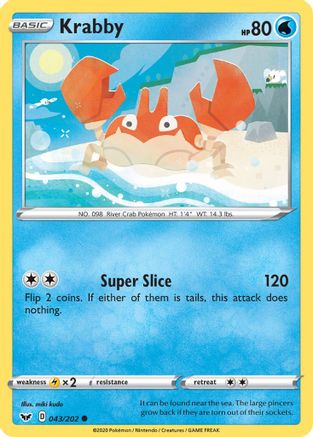 Krabby 43/202 Reverse Holo | Sword & Shield | Pokemon Card