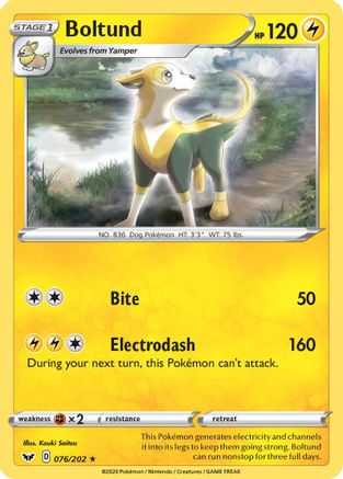 Boltund 76/202 Reverse Holo | Sword & Shield | Pokemon Card