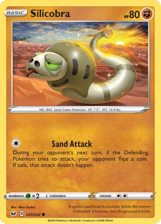 Silicobra 107/202 Reverse Holo | Sword & Shield | Pokemon Card