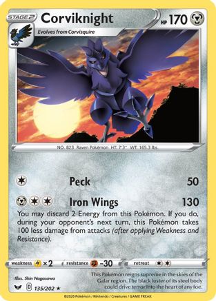 Corviknight 135/202 Reverse Holo | Sword & Shield | Pokemon Card