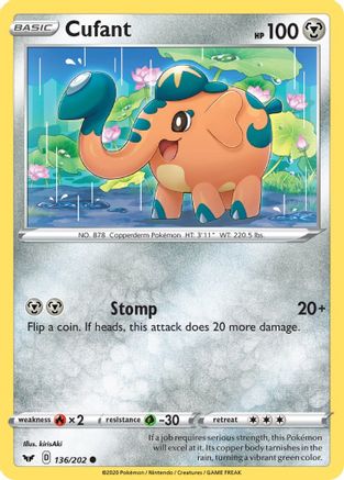 Cufant 136/202 Reverse Holo | Sword & Shield | Pokemon Card