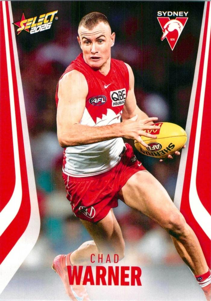 Chad Warner #208 Sydney Swans | 2026 Select AFL Footy Stars | Trading Card