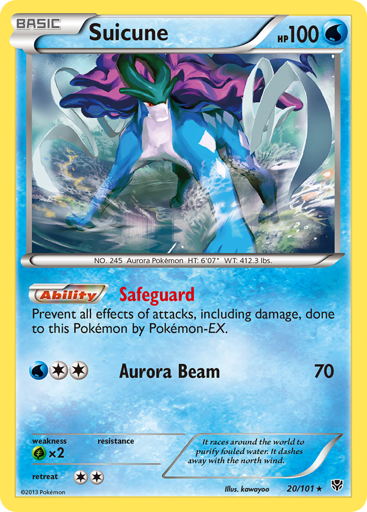 Suicune 20/101 Rare | Plasma Blast | Pokemon Card