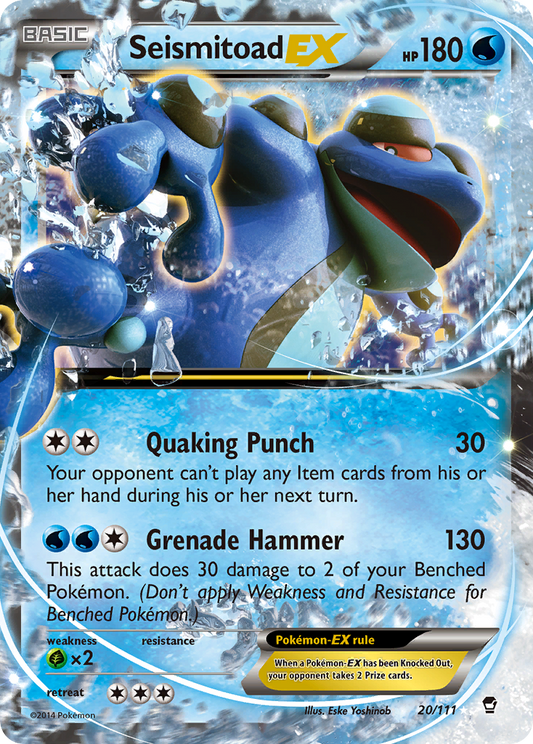 Seismitoad-EX 20/111 Rare Holo EX | Furious Fists | Pokemon Card