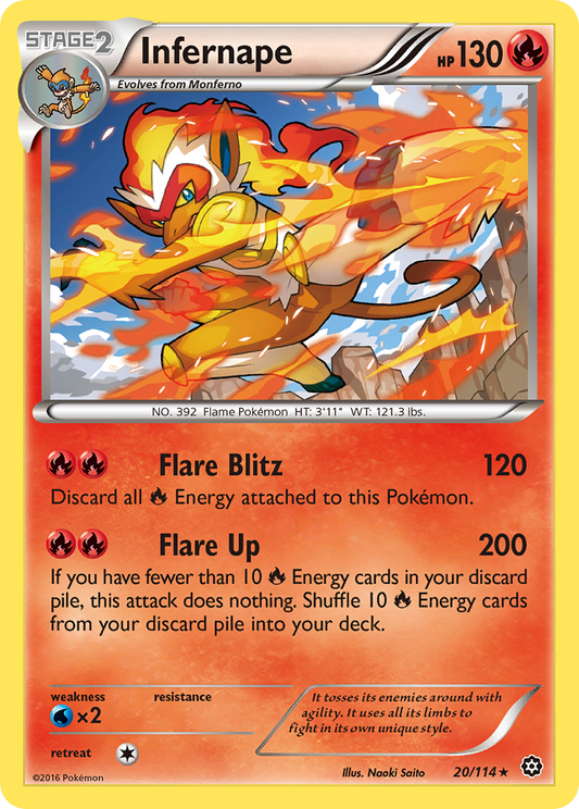 Infernape 20/114 Rare Holo | Steam Siege | Pokemon Card