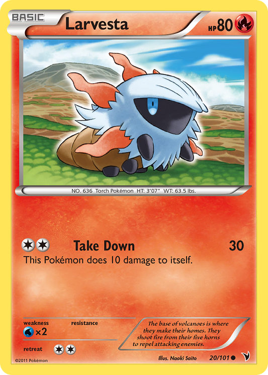 Larvesta 20/101 Common | Noble Victories | Pokemon Card