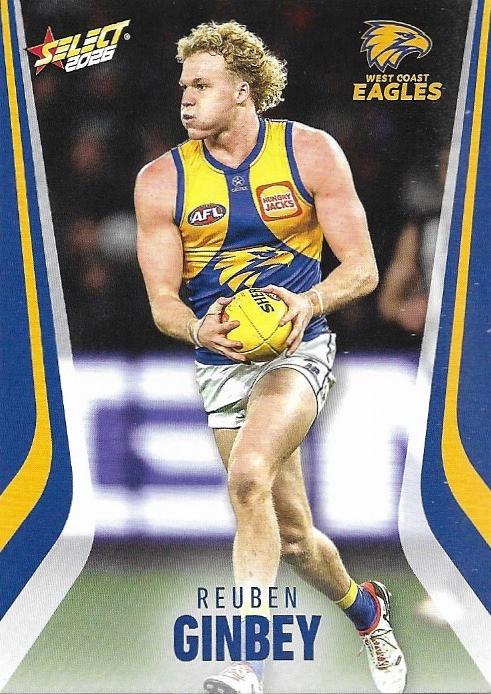 Reuben Ginbey #212 West Coast Eagles | 2026 Select AFL Footy Stars | Trading Card