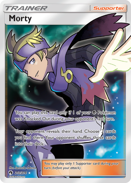 Morty 212/214 Rare Ultra | Lost Thunder | Pokemon Card