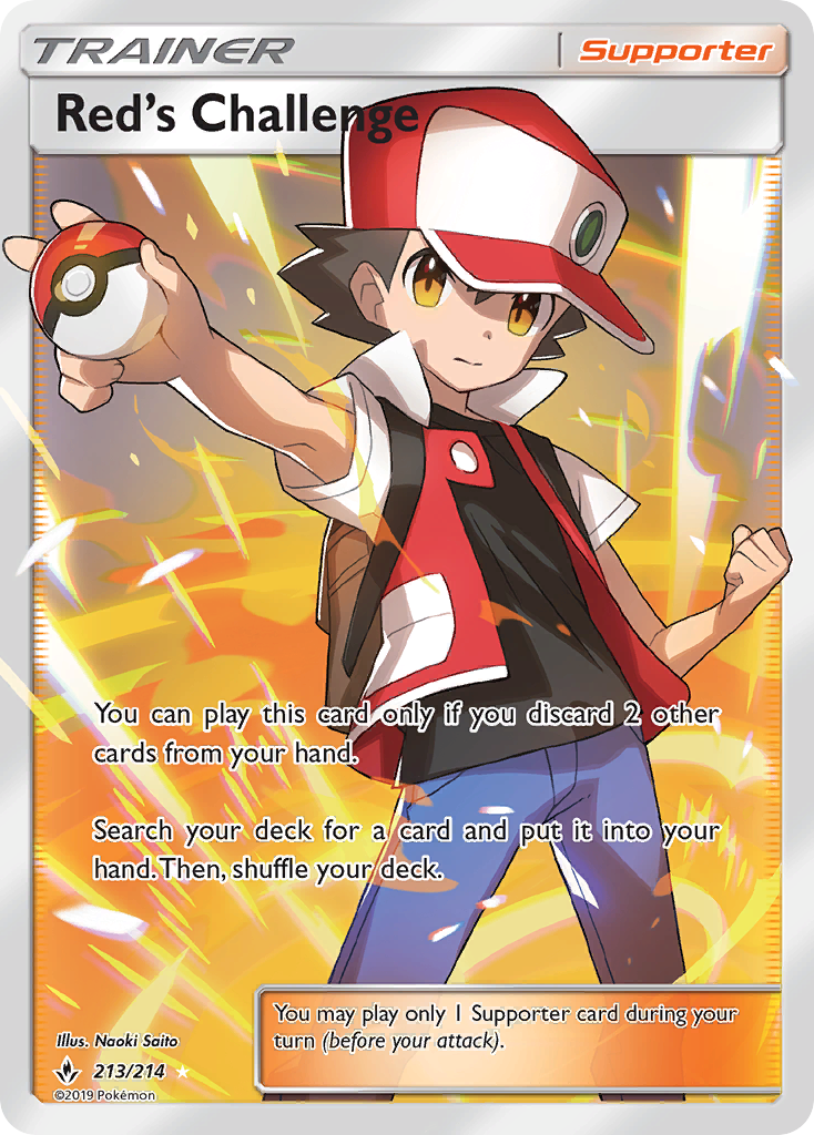 Red's Challenge 213/214 Rare Ultra | Unbroken Bonds | Pokemon Card