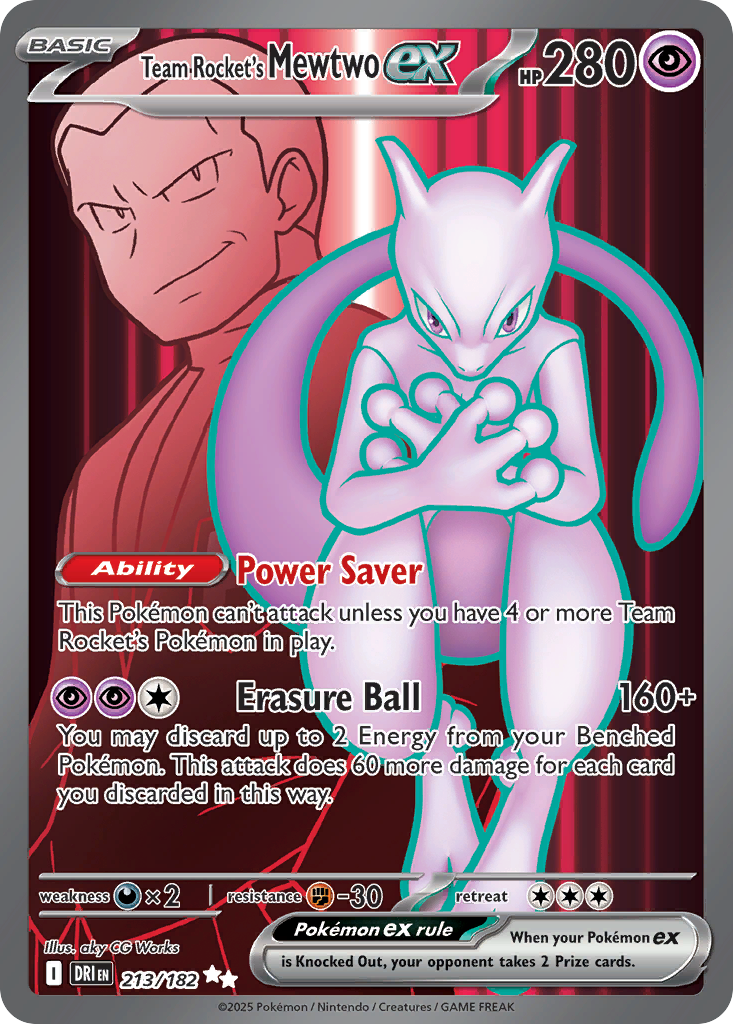 Team Rocket's Mewtwo ex 213/182 Ultra Rare | Destined Rivals | Pokemon Card