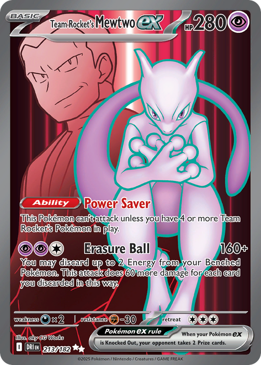 Team Rocket's Mewtwo ex 213/182 Ultra Rare | Destined Rivals | Pokemon Card