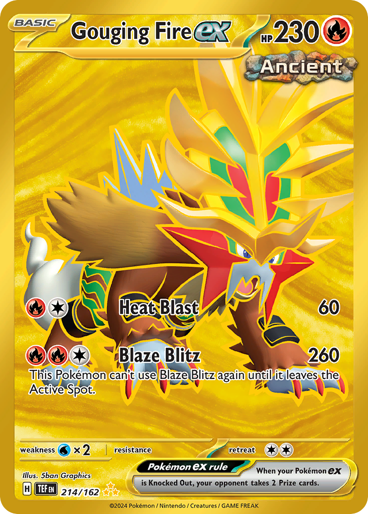 Gouging Fire ex 214/162 Hyper Rare | Temporal Forces | Pokemon Card