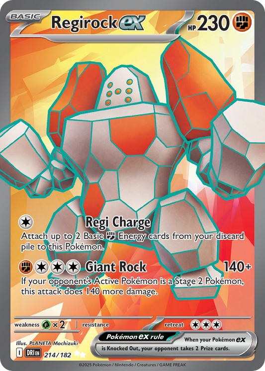Regirock ex 214/182 Ultra Rare | Destined Rivals | Pokemon Card