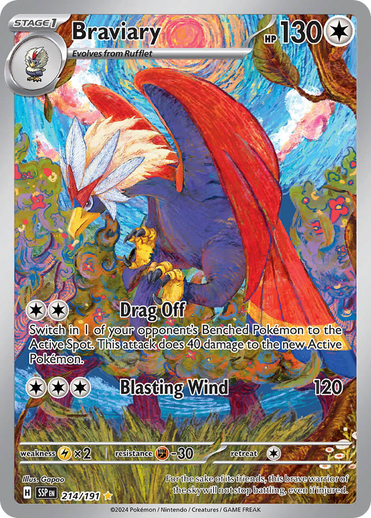 Braviary 214/191 Illustration Rare | Surging Sparks | Pokemon Card