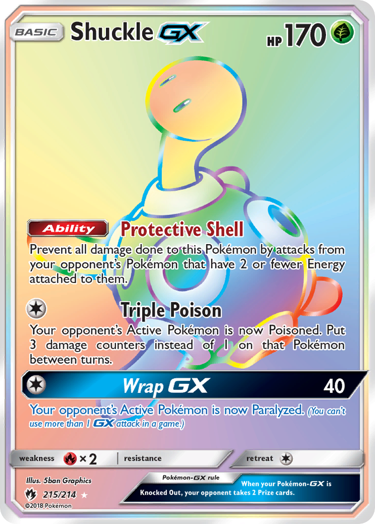 Shuckle-GX 215/214 Rare Rainbow | Lost Thunder | Pokemon Card