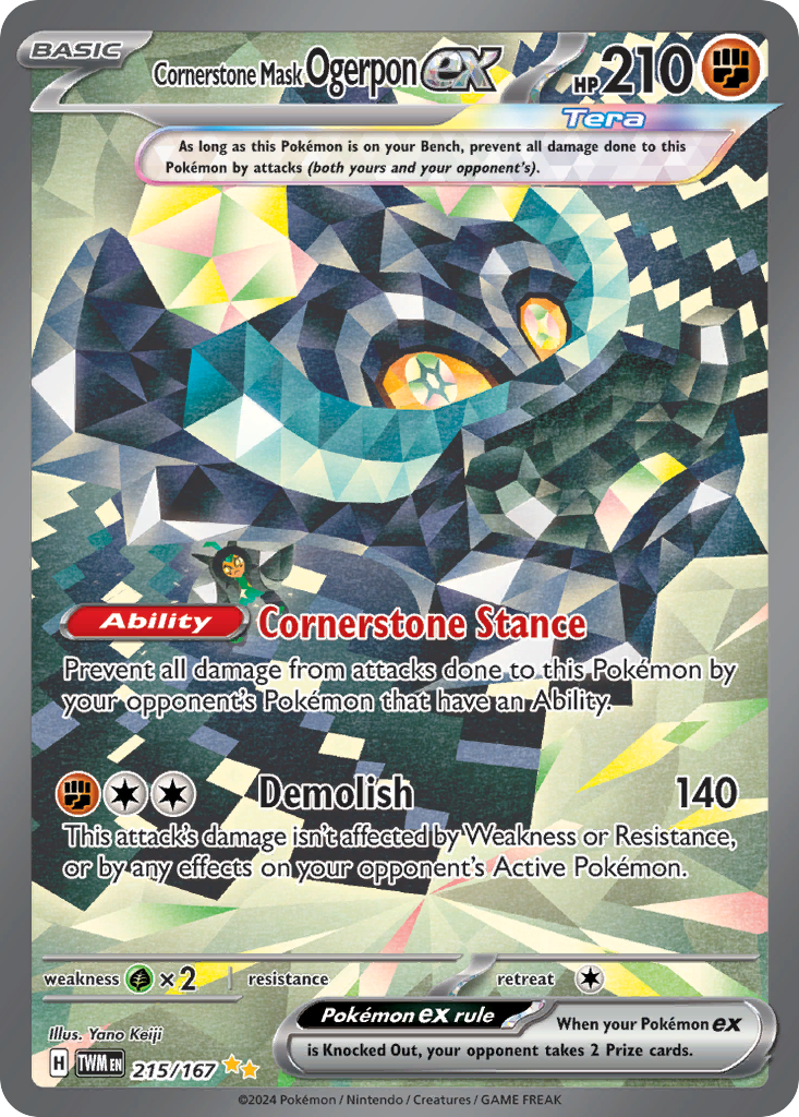 Cornerstone Mask Ogerpon ex 215/167 Special Illustration Rare | Twilight Masquerade | Pokemon Card