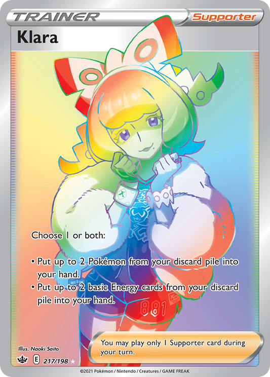 Klara 217/198 Rare Rainbow | Chilling Reign | Pokemon Card