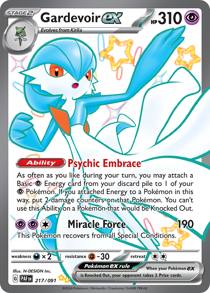 Gardevoir ex 217/91 Shiny Ultra Rare | Paldean Fates | Pokemon Card
