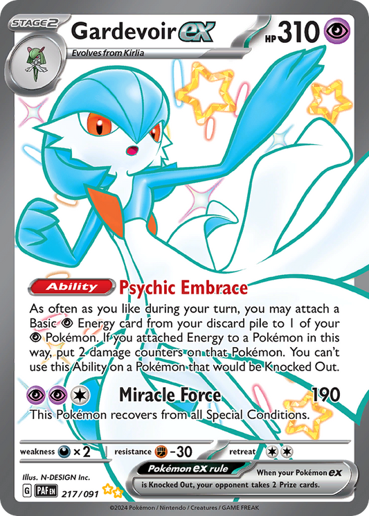 Gardevoir ex 217/91 Shiny Ultra Rare | Paldean Fates | Pokemon Card