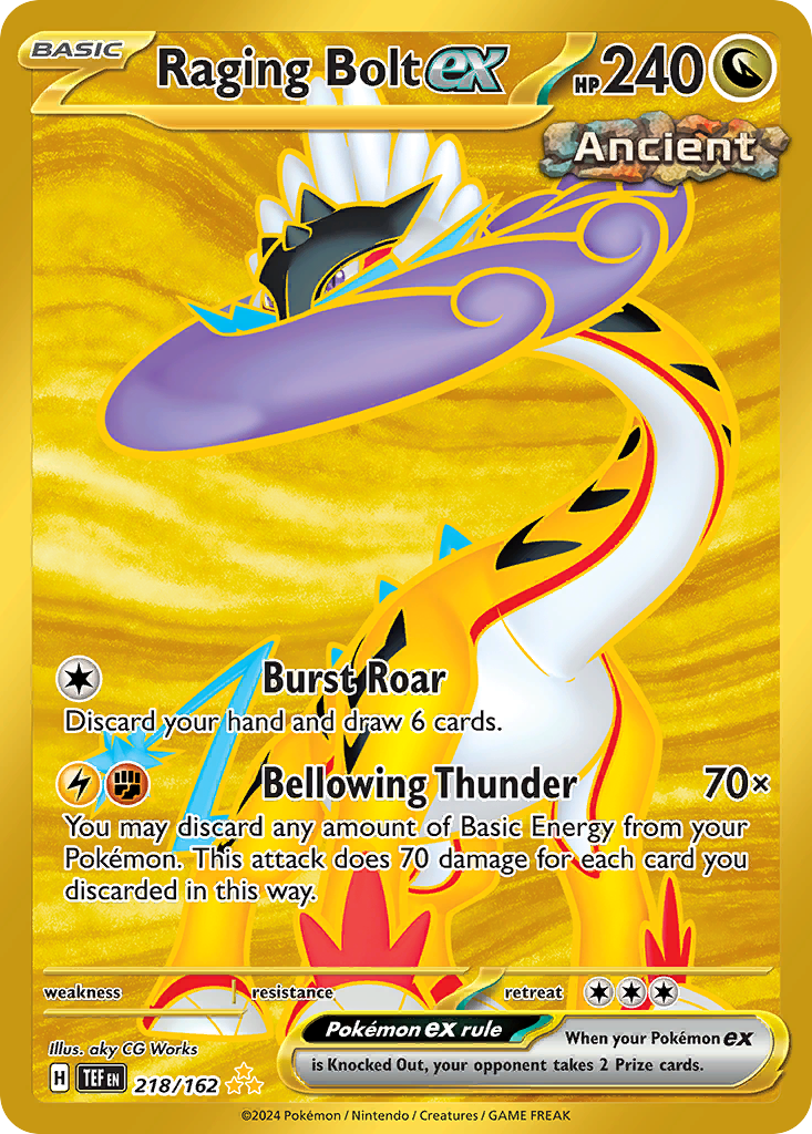 Raging Bolt ex 218/162 Hyper Rare | Temporal Forces | Pokemon Card