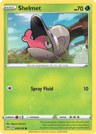Shelmet 9/189 Reverse Holo | Darkness Ablaze | Pokemon Card