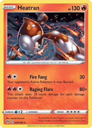 Heatran 25/189 Reverse Holo | Darkness Ablaze | Pokemon Card