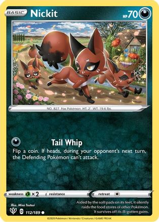 Nickit 112/189 Reverse Holo | Darkness Ablaze | Pokemon Card