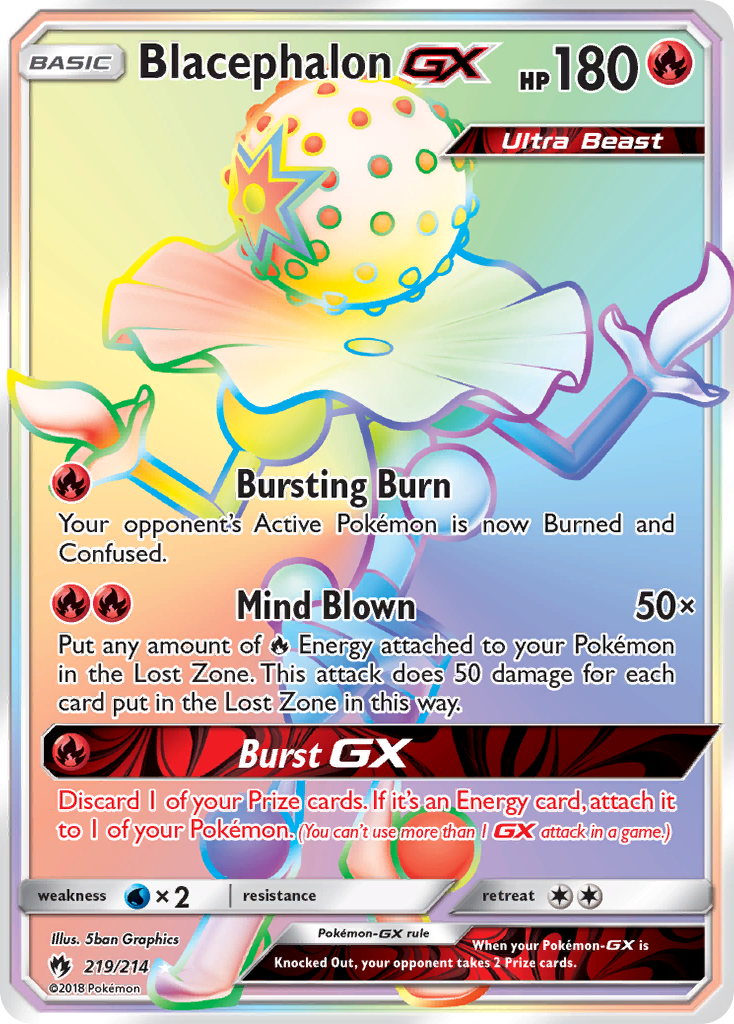 Blacephalon-GX 219/214 Rare Rainbow | Lost Thunder | Pokemon Card