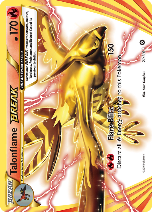 Talonflame BREAK 21/114 Rare BREAK | Steam Siege | Pokemon Card