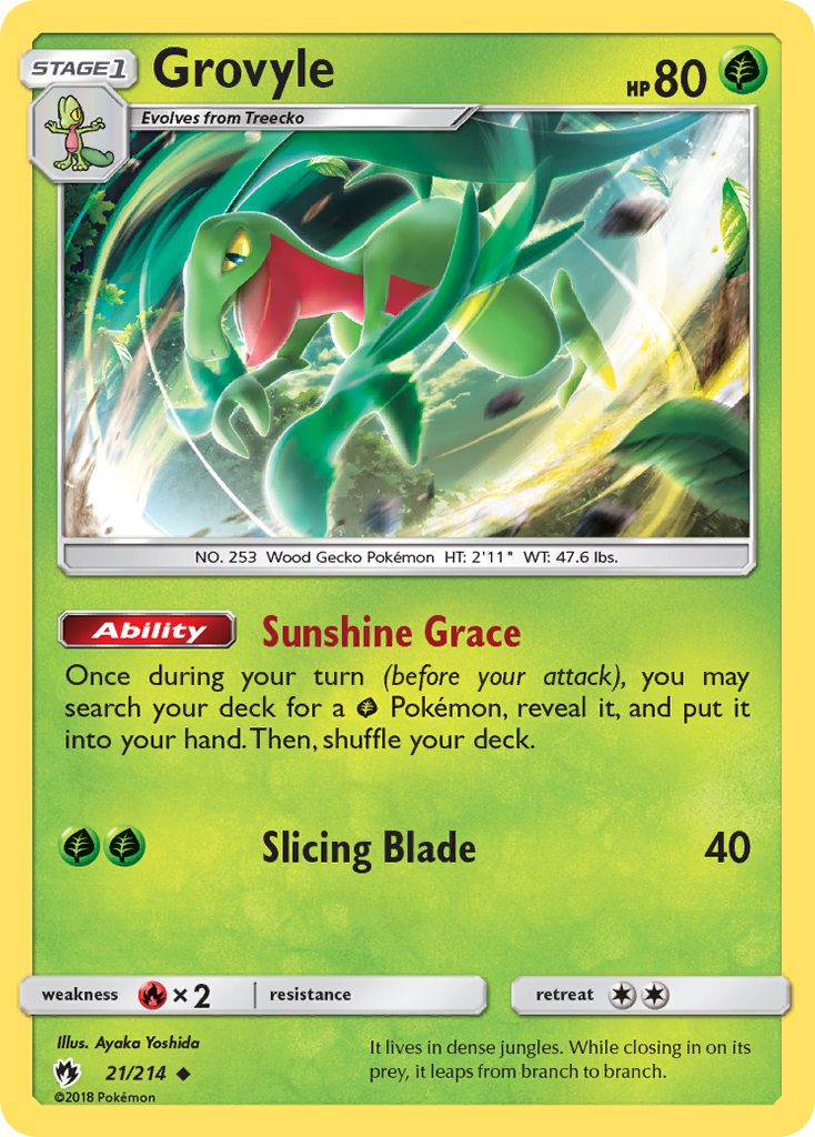 Grovyle 21/214 Uncommon | Lost Thunder | Pokemon Card