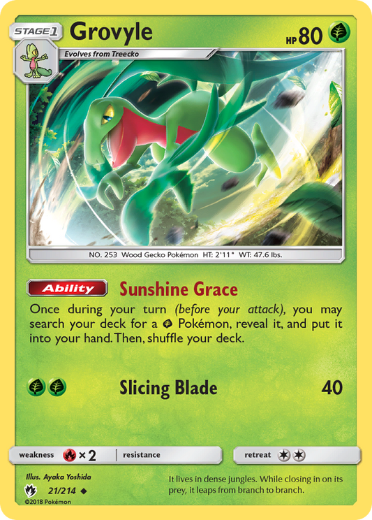 Grovyle 21/214 Uncommon | Lost Thunder | Pokemon Card