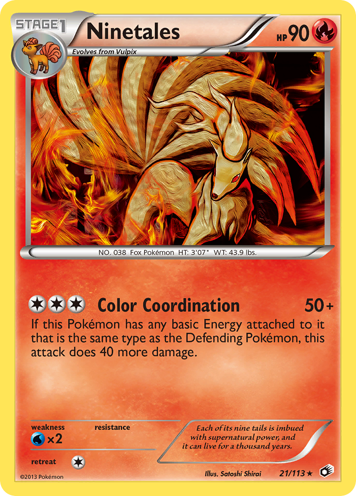 Ninetales 21/113 Rare | Legendary Treasures | Pokemon Card