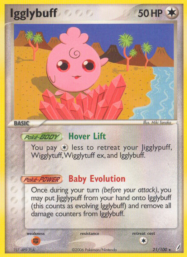 Igglybuff 21/100 Rare | Crystal Guardians | Pokemon Card