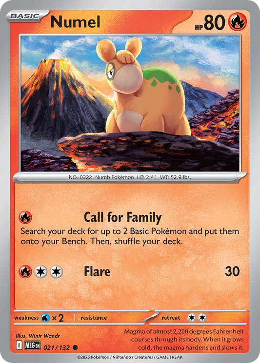 Numel 21/132 Common | Mega Evolution | Pokemon Card